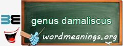 WordMeaning blackboard for genus damaliscus